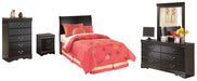 Huey Vineyard Twin Sleigh Headboard with Mirrored Dresser, Chest and Nightstand Royal Furniture