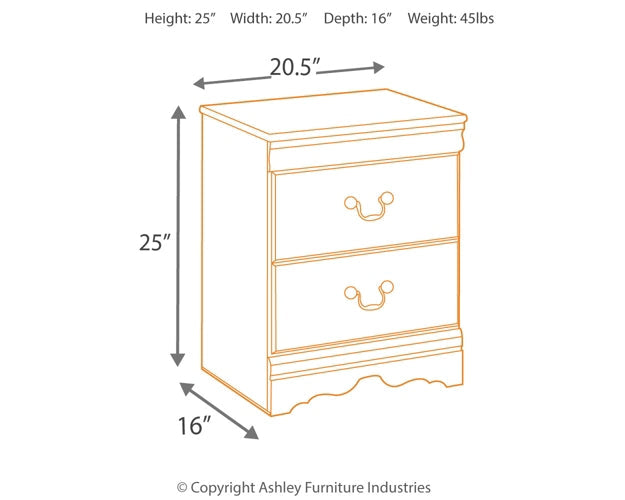 Huey Vineyard Two Drawer Night Stand Royal Furniture