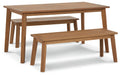 Janiyah Outdoor Dining Table and 2 Benches Royal Furniture