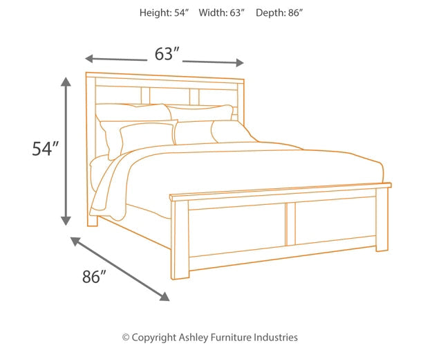 Juararo Queen Panel Bed with Mirrored Dresser Royal Furniture