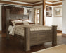 Juararo Queen Poster Bed with Mirrored Dresser, Chest and 2 Nightstands Royal Furniture