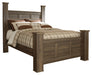 Juararo Queen Poster Bed with Mirrored Dresser and 2 Nightstands Royal Furniture