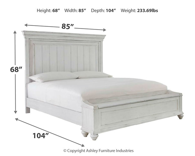 Kanwyn King Panel Bed with Storage with Mirrored Dresser Royal Furniture