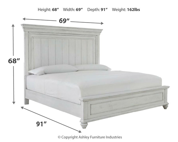 Kanwyn Queen Panel Bed with Mirrored Dresser, Chest and 2 Nightstands Royal Furniture