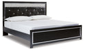 Kaydell King Upholstered Panel Bed with Mirrored Dresser, Chest and Nightstand Royal Furniture