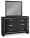 Kaydell King Upholstered Panel Bed with Mirrored Dresser, Chest and Nightstand Royal Furniture