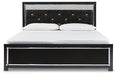 Kaydell King Upholstered Panel Bed with Mirrored Dresser, Chest and Nightstand Royal Furniture