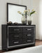 Kaydell King Upholstered Panel Bed with Mirrored Dresser, Chest and Nightstand Royal Furniture