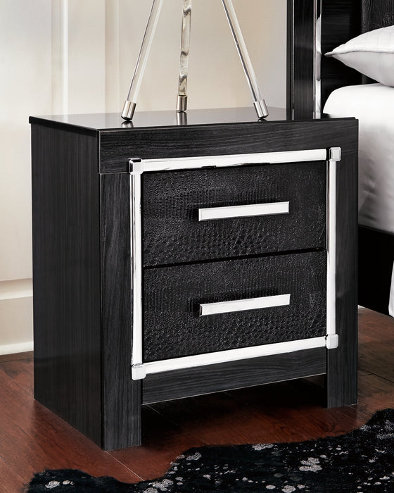 Kaydell King Upholstered Panel Bed with Mirrored Dresser, Chest and Nightstand Royal Furniture