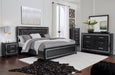 Kaydell King Upholstered Panel Bed with Mirrored Dresser Royal Furniture