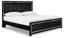 Kaydell King Upholstered Panel Bed with Mirrored Dresser Royal Furniture