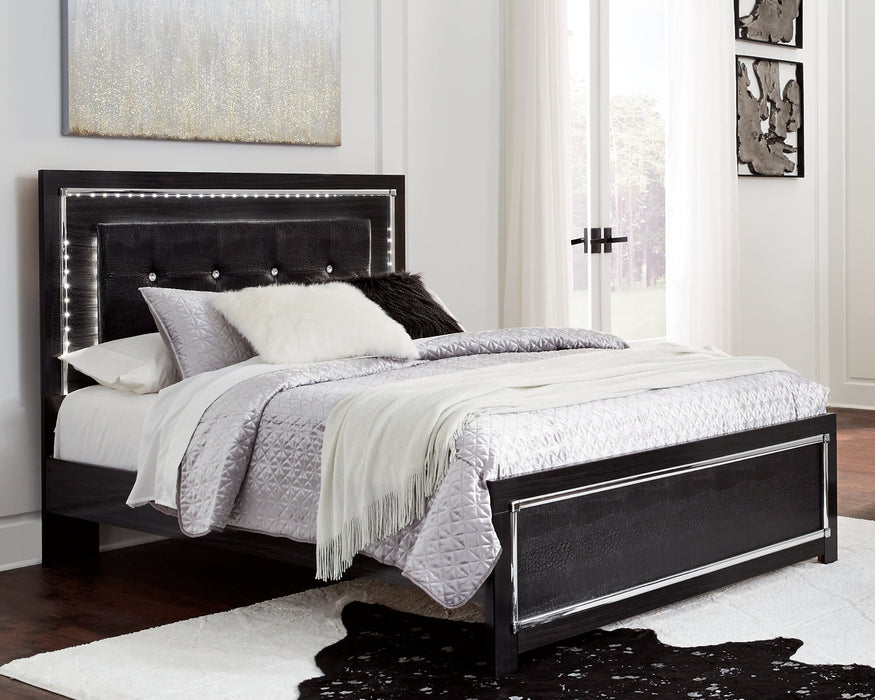 Kaydell Queen/Full Upholstered Panel Headboard with Mirrored Dresser Royal Furniture