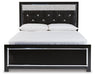 Kaydell Queen Upholstered Panel Bed with Mirrored Dresser, Chest and Nightstand Royal Furniture