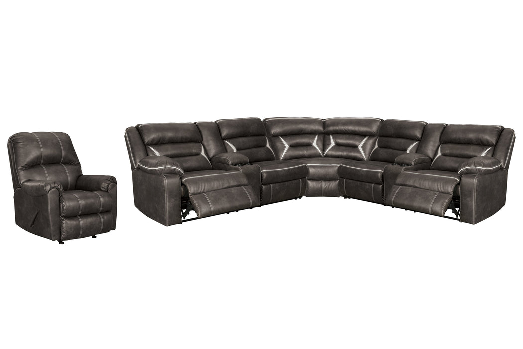 Kincord 3-Piece Sectional with Recliner Royal Furniture