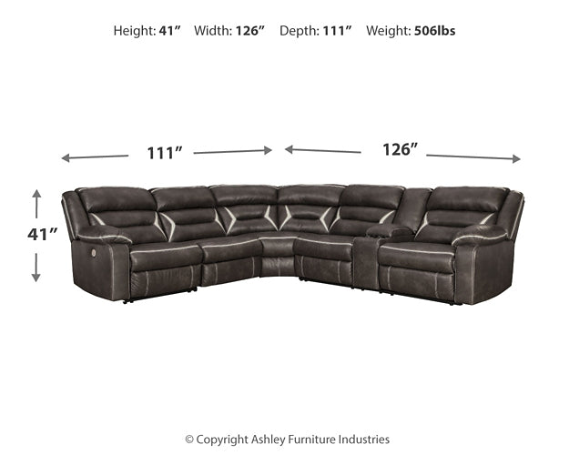 Kincord 4-Piece Sectional with Recliner Royal Furniture