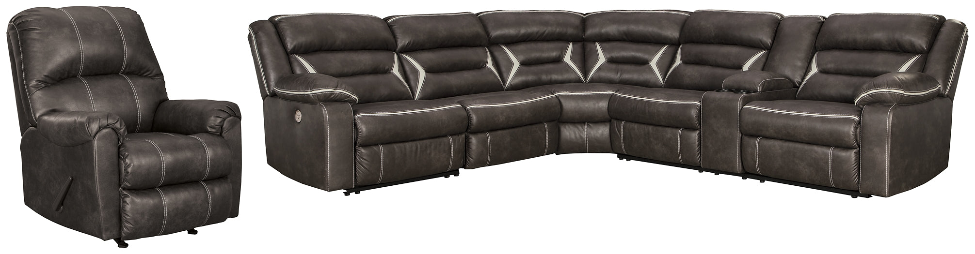 Kincord 4-Piece Sectional with Recliner Royal Furniture