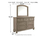 Lettner King Panel Bed with Mirrored Dresser Royal Furniture