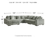 Lindyn 5-Piece Sectional with Ottoman Royal Furniture