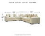 Lindyn 5-Piece Sectional with Ottoman Royal Furniture