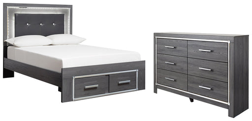 Lodanna Full Panel Bed with 2 Storage Drawers with Dresser Royal Furniture