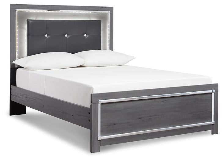 Lodanna Full Panel Bed with Mirrored Dresser, Chest and 2 Nightstands Royal Furniture