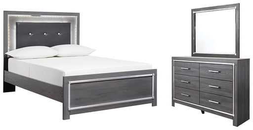 Lodanna Full Panel Bed with Mirrored Dresser Royal Furniture