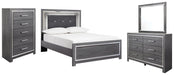 Lodanna Full Panel Bed with Mirrored Dresser and Chest Royal Furniture