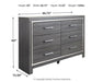 Lodanna Full Upholstered Panel Headboard with Mirrored Dresser Royal Furniture