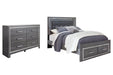 Lodanna Queen Panel Bed with 2 Storage Drawers with Dresser Royal Furniture