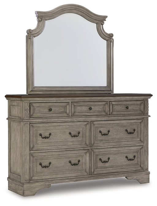 Lodenbay California King Panel Bed with Mirrored Dresser, Chest and Nightstand Royal Furniture