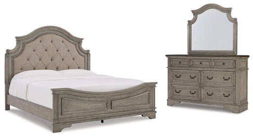 Lodenbay California King Panel Bed with Mirrored Dresser Royal Furniture