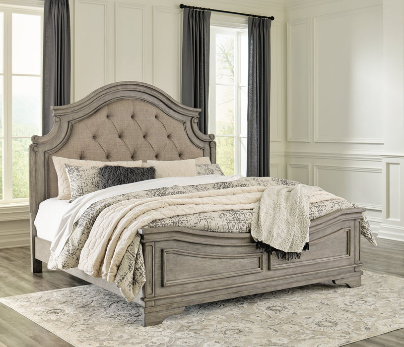 Lodenbay California King Panel Bed with Mirrored Dresser and 2 Nightstands Royal Furniture