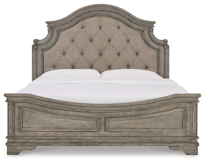 Lodenbay California King Panel Bed with Mirrored Dresser and 2 Nightstands Royal Furniture