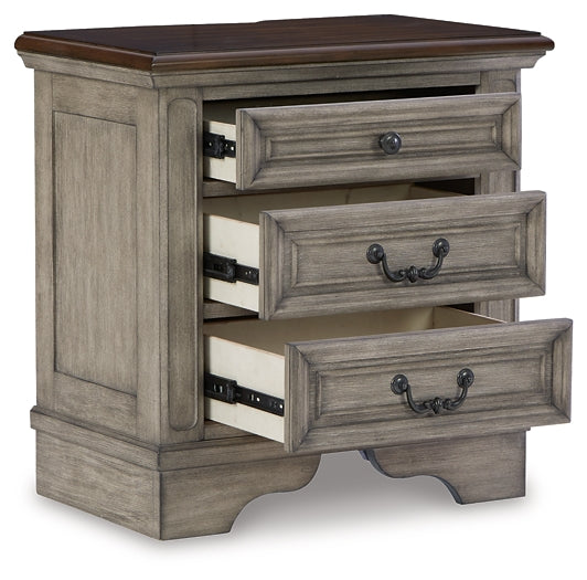 Lodenbay California King Panel Bed with Mirrored Dresser and 2 Nightstands Royal Furniture