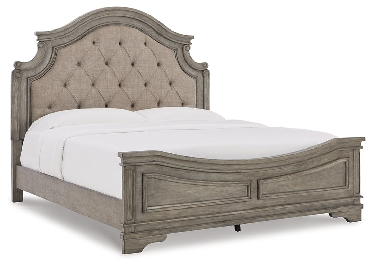 Lodenbay California King Panel Bed with Mirrored Dresser and 2 Nightstands Royal Furniture