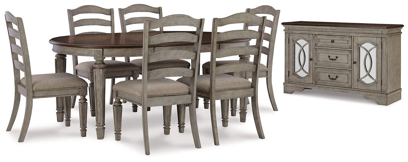 Lodenbay Dining Table and 6 Chairs with Storage Royal Furniture