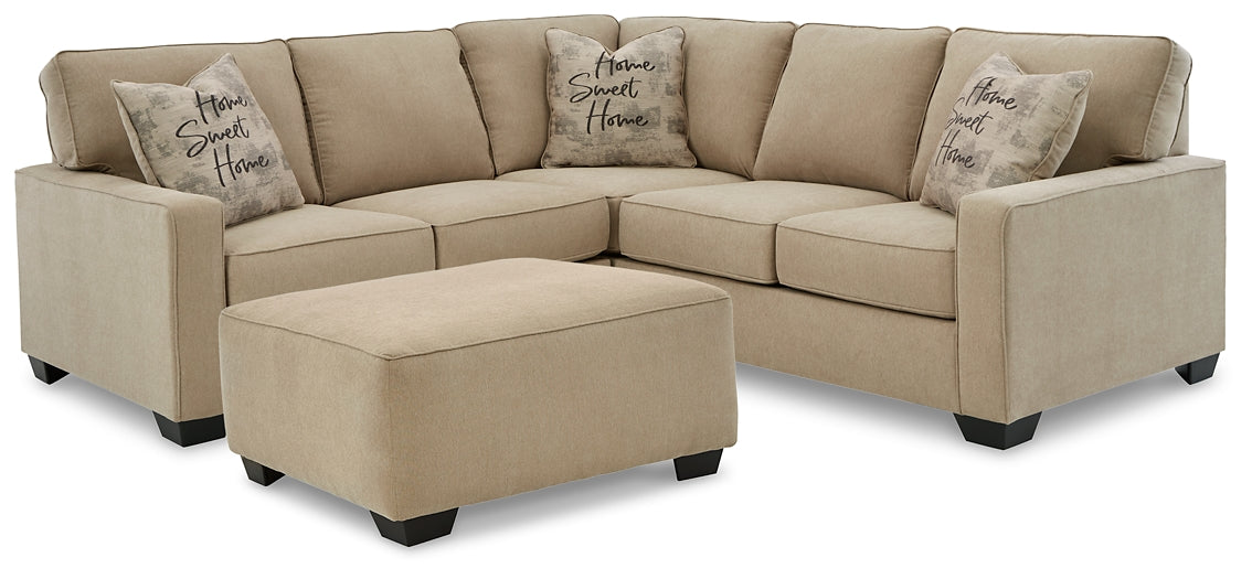 Lucina 2-Piece Sectional with Ottoman Royal Furniture