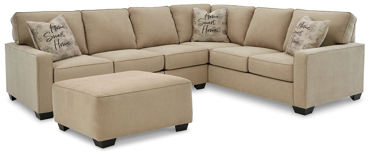 Lucina 3-Piece Sectional with Ottoman Royal Furniture