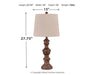 Magaly Poly Table Lamp (2/CN) Royal Furniture