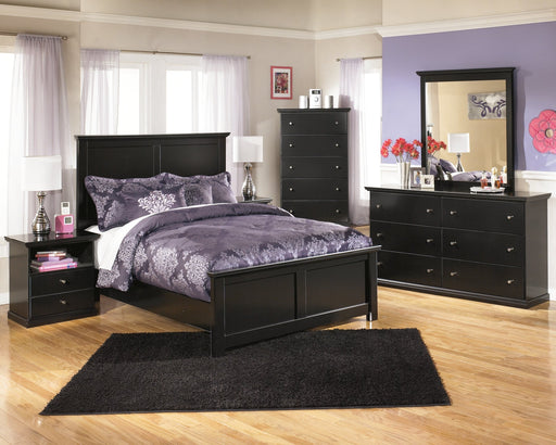 Maribel Full Panel Headboard with Mirrored Dresser and Chest Royal Furniture