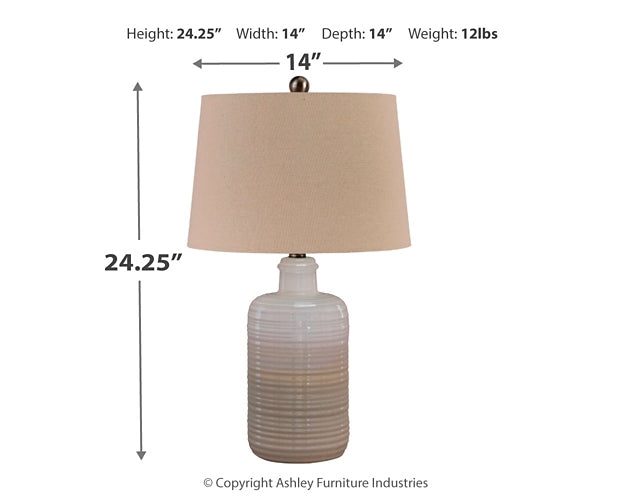 Marnina Ceramic Table Lamp (2/CN) Royal Furniture