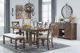 Moriville Dining Table and 4 Chairs and Bench Royal Furniture