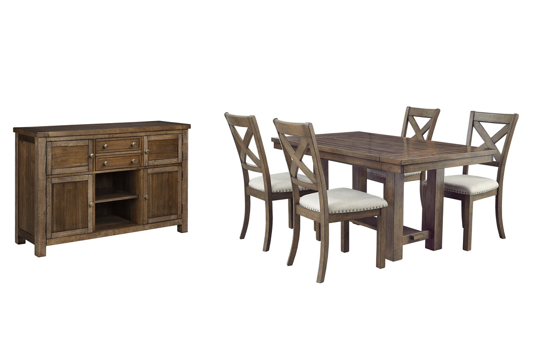 Moriville Dining Table and 4 Chairs with Storage Royal Furniture