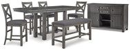 Myshanna Counter Height Dining Table and 4 Barstools and Bench with Storage Royal Furniture