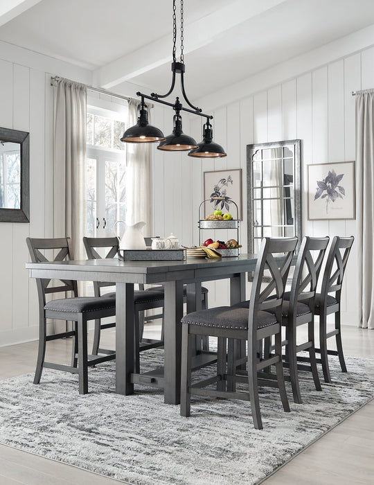 Myshanna Counter Height Dining Table and 6 Barstools Royal Furniture