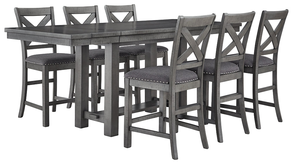 Myshanna Counter Height Dining Table and 6 Barstools Royal Furniture