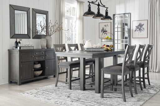 Myshanna Counter Height Dining Table and 6 Barstools with Storage Royal Furniture