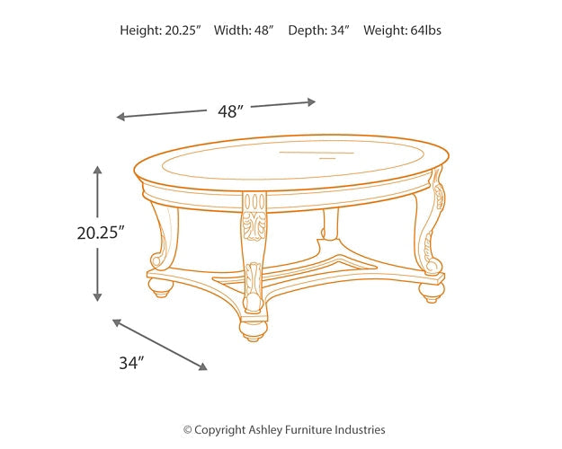 Norcastle Oval Cocktail Table Royal Furniture