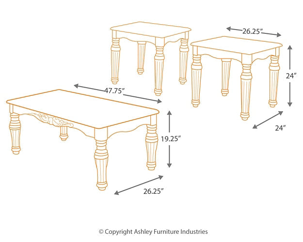 North Shore Occasional Table Set (3/CN) Royal Furniture