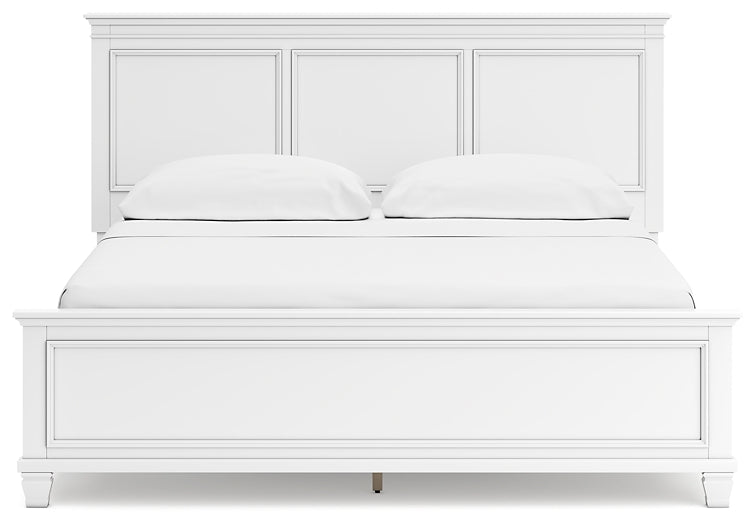 Fortman California King Panel Bed with Mirrored Dresser